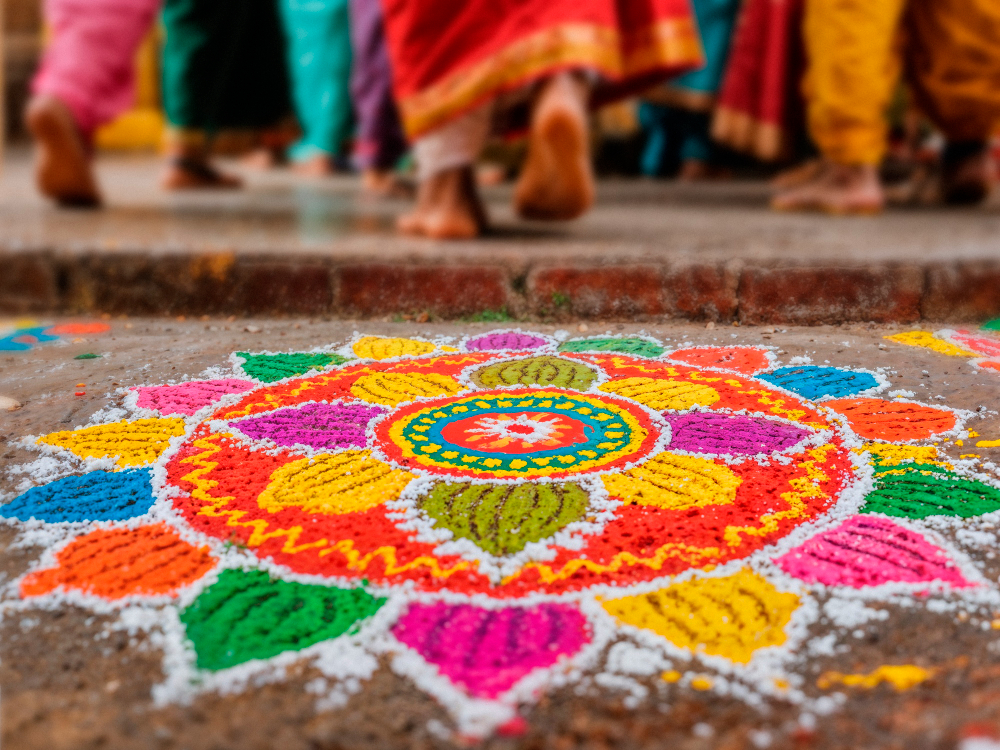 Rangoli decoration on Gudi Padwa